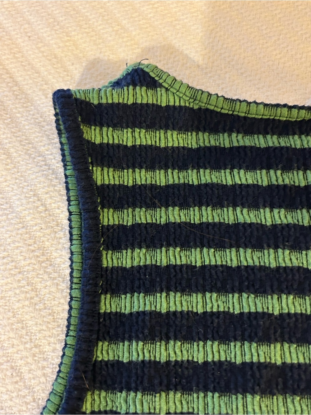 See You Monday Striped Sleeveless Knit Tank Top - Green/navy, size medium - Picture 6 of 12